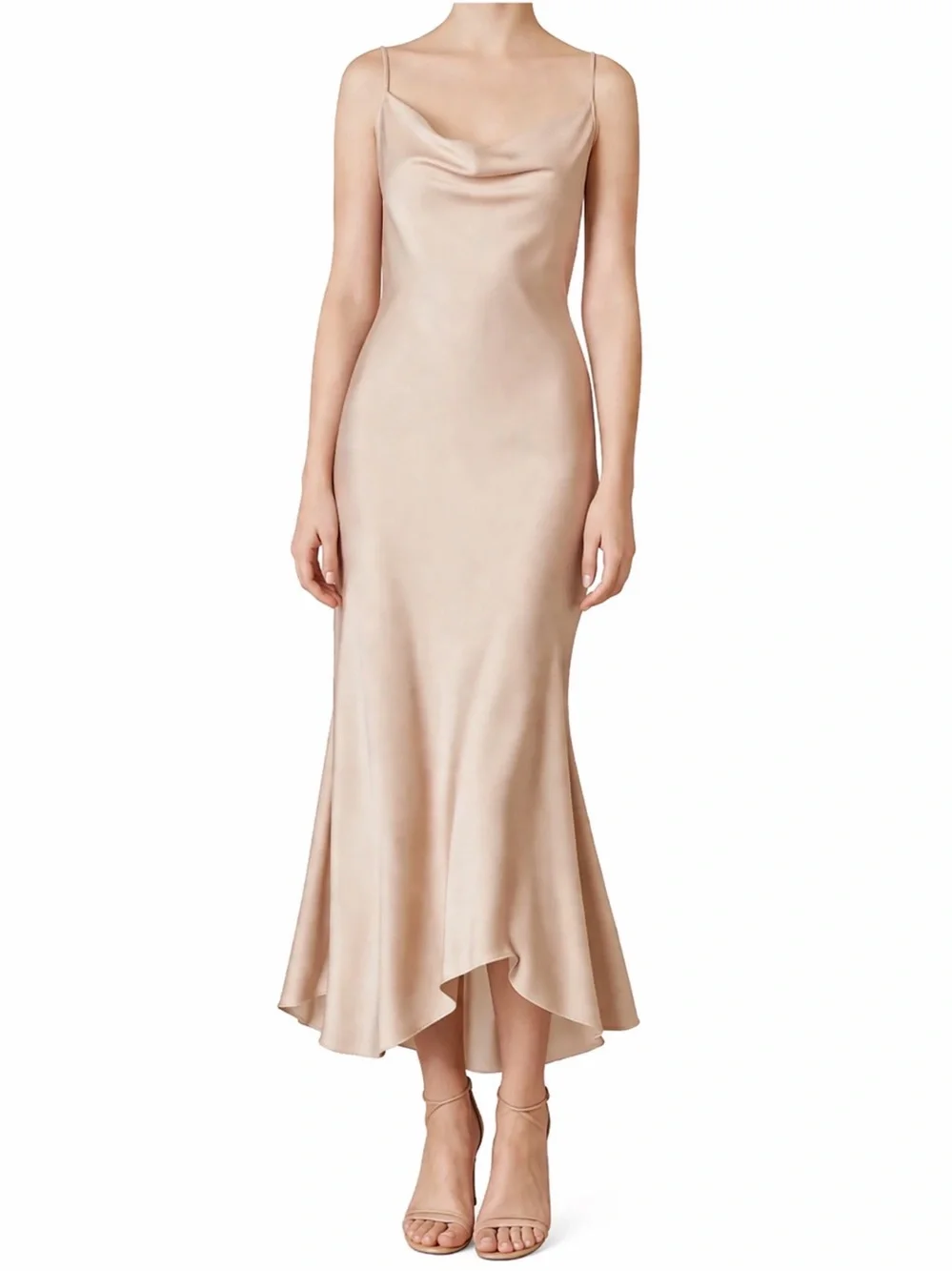 Adrianna Papell Dress 16 Blush Pink Cowl Neck Party Wedding Cruise NEW $199